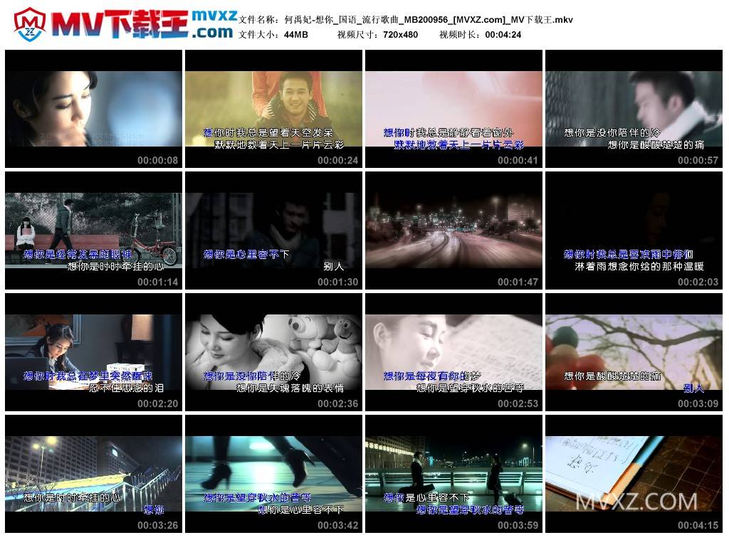 何禹妃-想你_国语_流行歌曲_MB200956